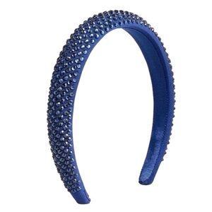 NWT J.Crew Rhinestone Studded Headband Prom Sparkle Party Evening Statement Blue